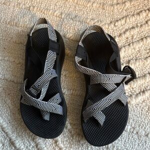 Chaco Black Sandals with Black & White Straps